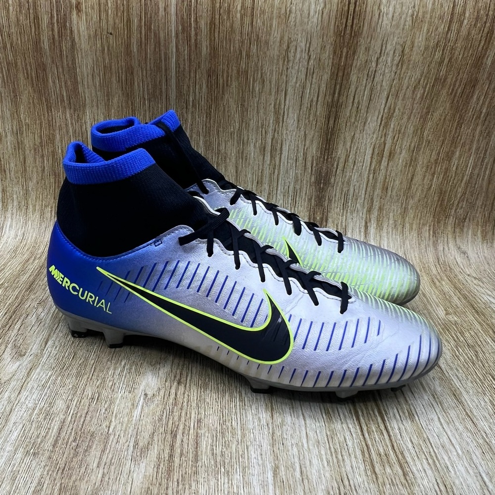 Nike Mercurial Victory VI DF FG Neymar Men's 8 Silver Soccer Cleats 921506-407